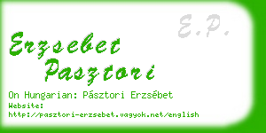 erzsebet pasztori business card