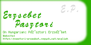 erzsebet pasztori business card